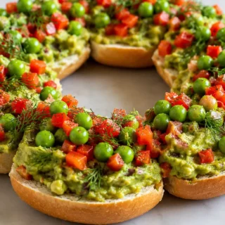 Easy Christmas Bagel Wreaths! Bagel wreath: craft this festive and simple breakfast or lunch in minutes. Perfect for spreading holiday cheer with vibrant ingred