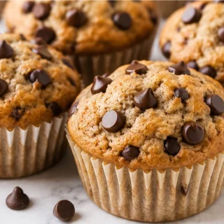 The BEST Vegan Chocolate Chip Banana Muffins! Banana muffins: Bake these vegan, whole wheat chocolate chip muffins in 20 minutes. Easy, healthy, and incredibly