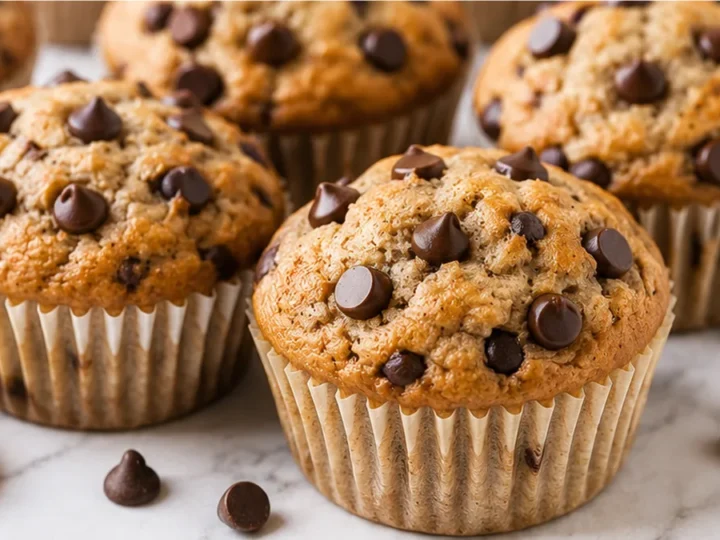 The BEST Vegan Chocolate Chip Banana Muffins!