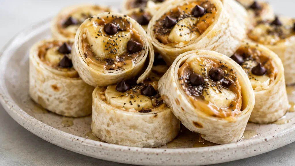 Easy Banana Peanut Butter Roll-Ups - banana roll-ups - Banana roll-ups: whip up this quick, healthy snack in minutes. Perfect for kids and adults, a truly delic