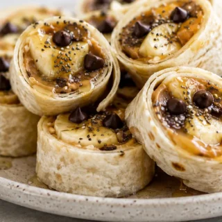 Easy Banana Peanut Butter Roll-Ups - banana roll-ups - Banana roll-ups: whip up this quick, healthy snack in minutes. Perfect for kids and adults, a truly delic