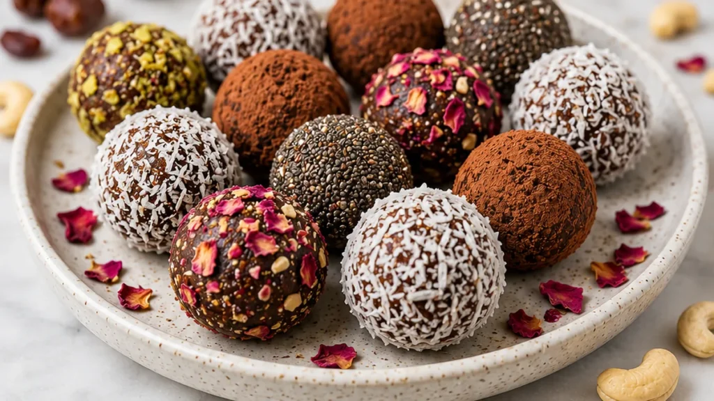 Winter Bliss Balls: Instant Sweet Treat - Bliss balls: Make these easy no-bake winter treats in minutes! Packed with dates, nuts, and superfoods for a guilt-fre