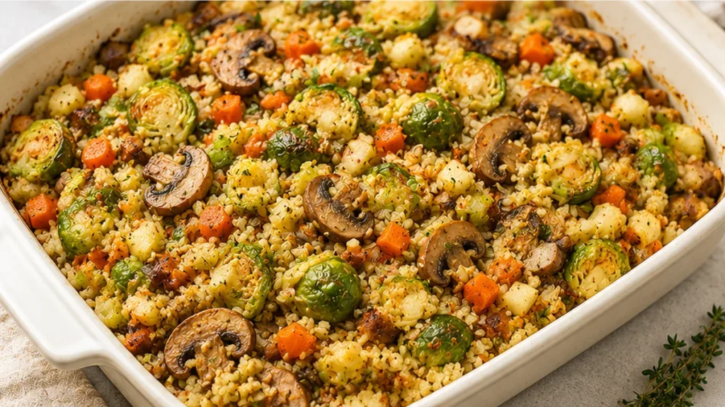 Craveable Cauliflower Stuffing (Healthy Twist!) - Cauliflower stuffing: Make this healthy & delicious recipe in under an hour. Packed with veggies, it's a flavo