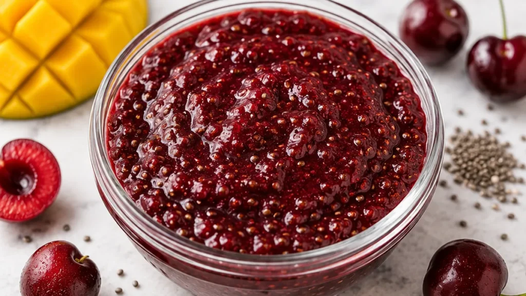 3-Ingredient Cherry Jam: Sweet & Simple! Cherry jam: make this simple 3-ingredient recipe in 40 minutes. Bursting with flavor, no refined sugar, perfect for toa