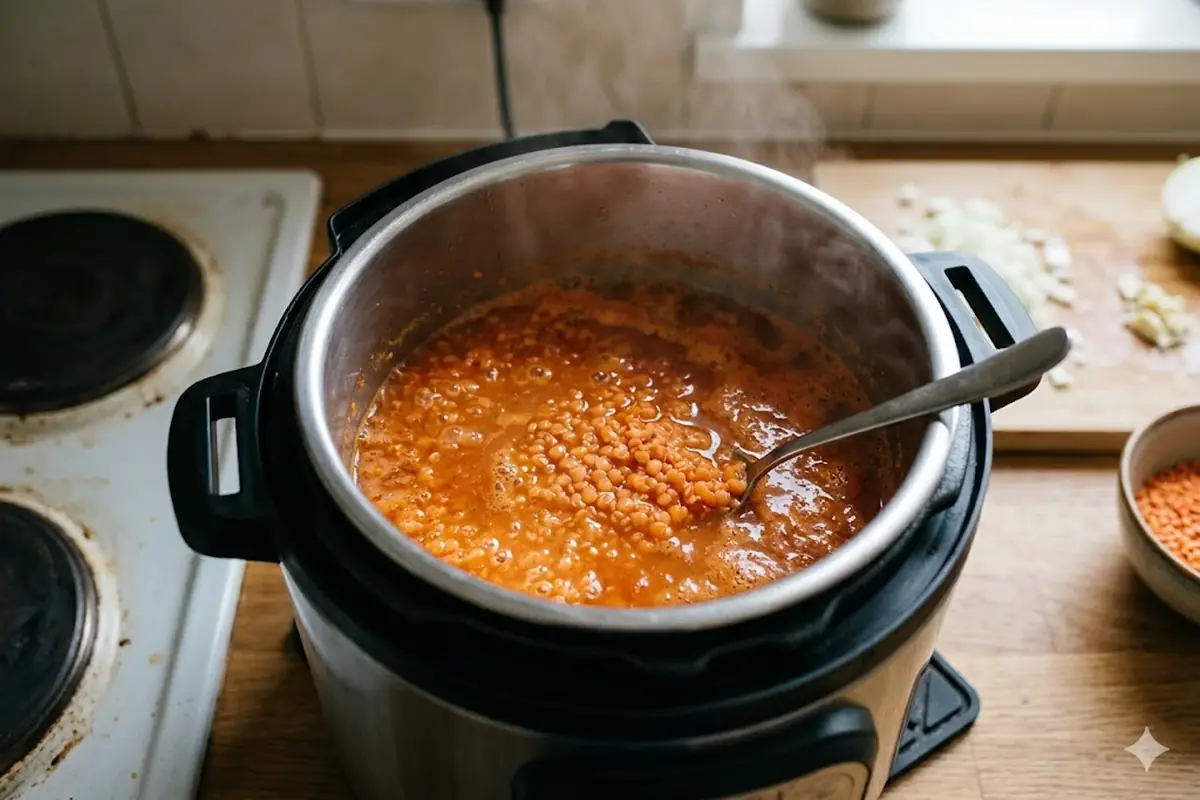 Cooking red lentils in an Instant Pot or pressure cooker Cooking red lentils — Cooking red lentils in an Instant Pot or pressure cooker