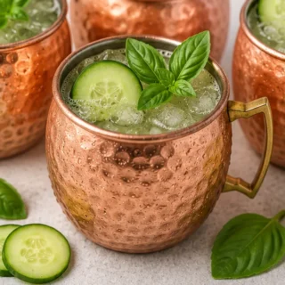 Refreshing Cucumber Basil Mule - Cucumber Basil Mule: Make this incredibly refreshing cocktail in under 15 minutes. The perfect blend of cool cucumber, aromatic