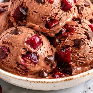 OMG! This Dairy-Free Chocolate Cherry Ice Cream Is PURE BLISS! - dairy-free ice cream - Dairy-free ice cream: craft this decadent chocolate cherry frozen desser