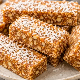 No-Bake Apricot Almond Bars: Healthy Snack! - energy bars - Energy bars: Make these no-bake apricot almond coconut bars in 15 minutes! Simple, healthy, and deli