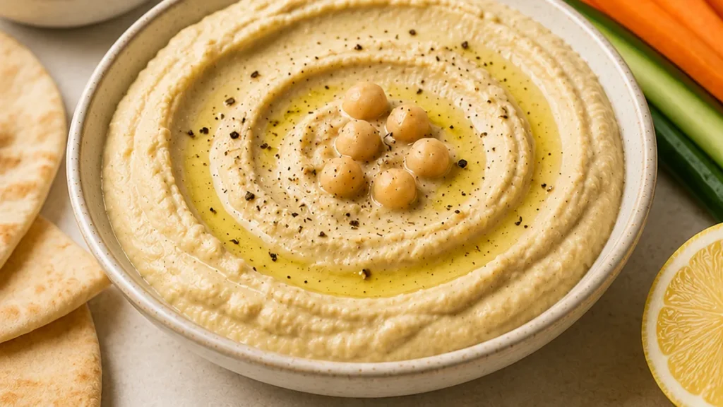 5-Ingredient Garlic Hummus: So Easy, So Creamy! Garlic hummus: make this incredibly easy 5-ingredient recipe in under 10 minutes. Perfect creamy texture, amazin