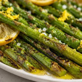 Grilled Lemon Asparagus Side Dish - grilled asparagus - Grilled asparagus: master this vibrant, tender-crisp side dish with fresh lemon and a touch of garlic. P