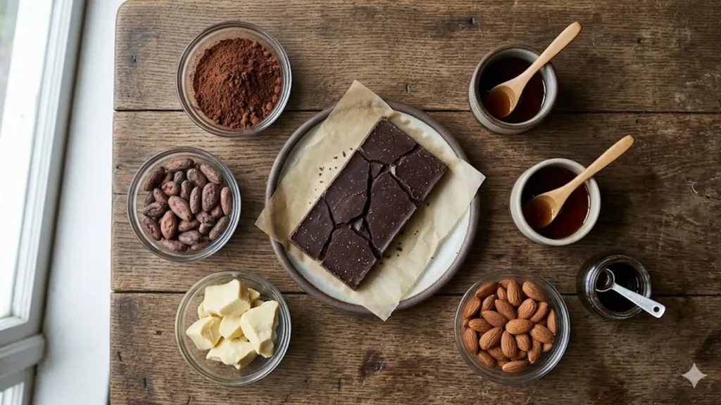 Overhead view of is chocolate vegan