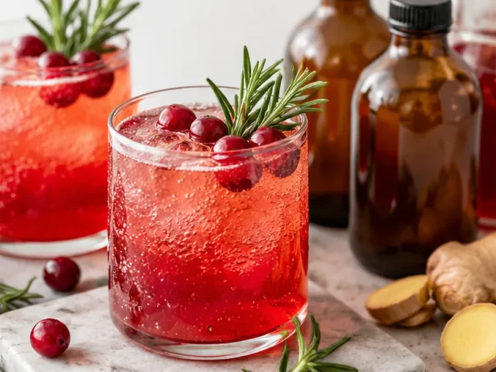 Sparkling Cranberry Kombucha Mocktail