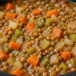 Cozy Crock Pot Lentil Stew - Lentil stew: enjoy this hearty and nutritious slow cooker vegetable stew. Perfect for a comforting meal with minimal effort and max