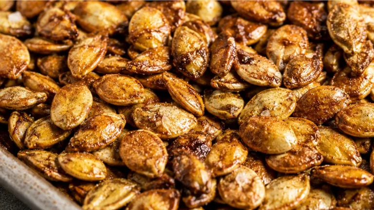 Crunchy Maple Roasted Pumpkin Seeds!