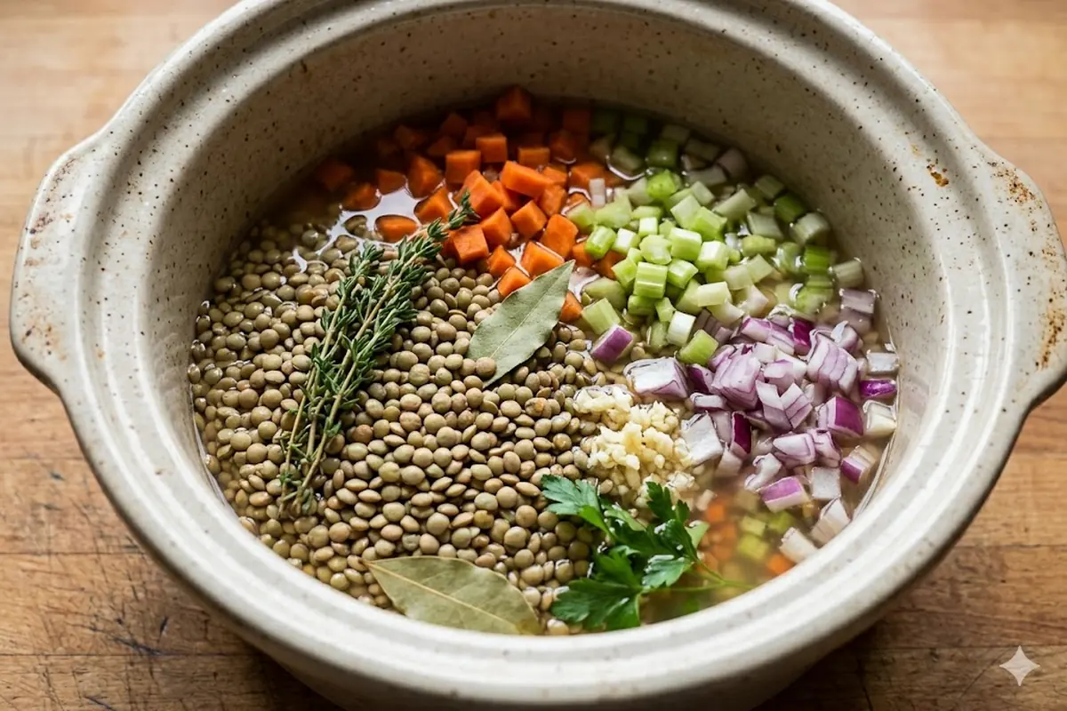 The Build: Ratios That Actually Fill the Pot Slow cooker lentil soup — The Build: Ratios That Actually Fill the Pot