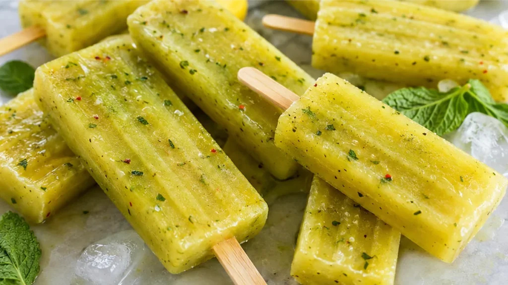 Tangy Mango Popsicles: Summer Refreshment - aam panna - Aam Panna popsicles: craft this refreshing Indian cooler in frozen form. Enjoy the perfect balance of sw