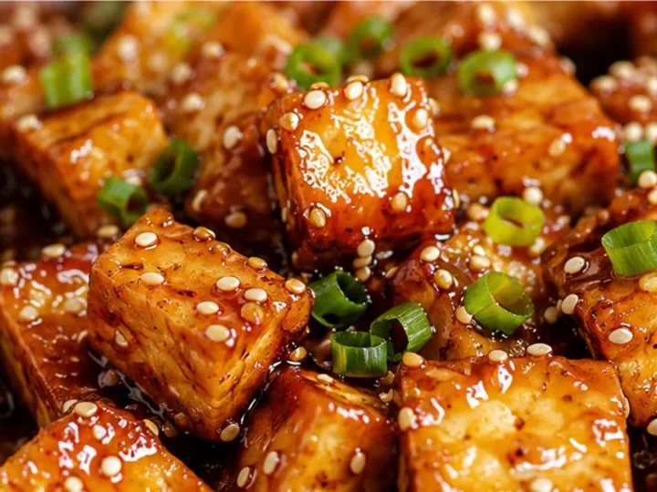 Sticky Sesame Apricot Tofu
