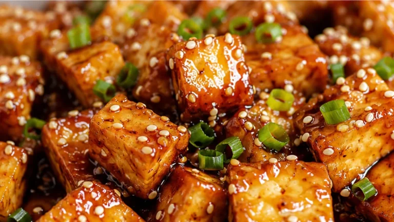Sticky Sesame Apricot Tofu