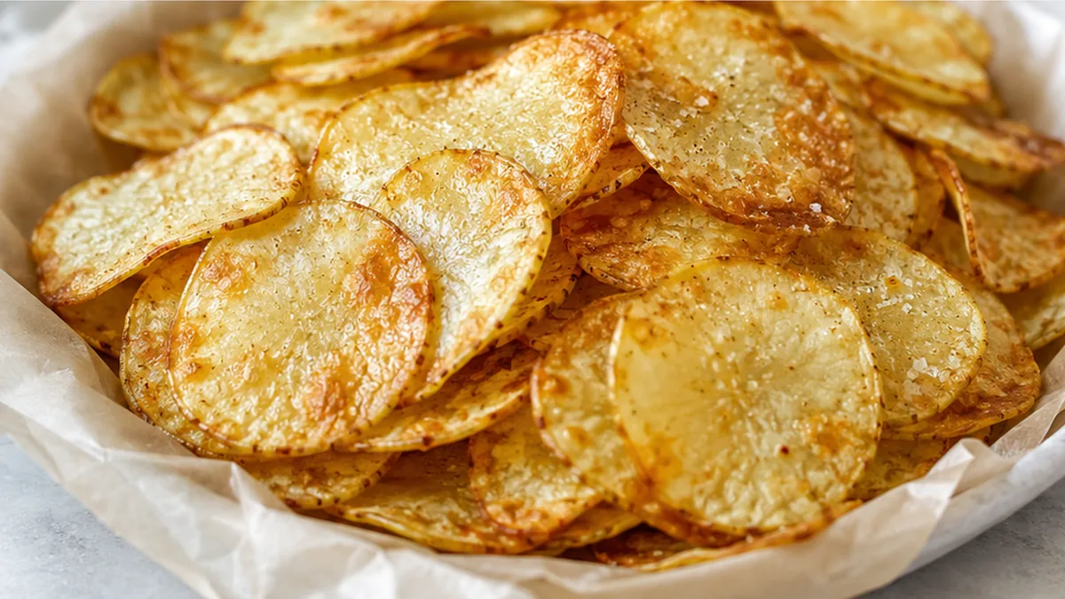 Crispy Homemade Baked Potato Chips! Baked potato chips: master this easy, crispy homemade snack in under an hour. Healthier than fried, perfect for guilt-free m