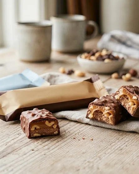Close-up illustrating caramel Cashew vs Cookies and Cream vs Cookies and Caramel: which bar you actually grabbed