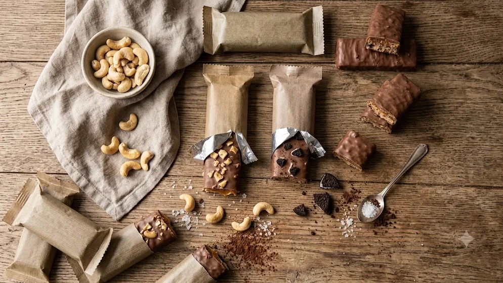 Editorial photo of barebells caramel cashew and cookies