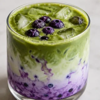 Blueberry Matcha Latte: Your New Favorite Drink! Blueberry Matcha Latte: Craft a stunning layered drink with homemade blueberry syrup and creamy matcha. Enjoy t
