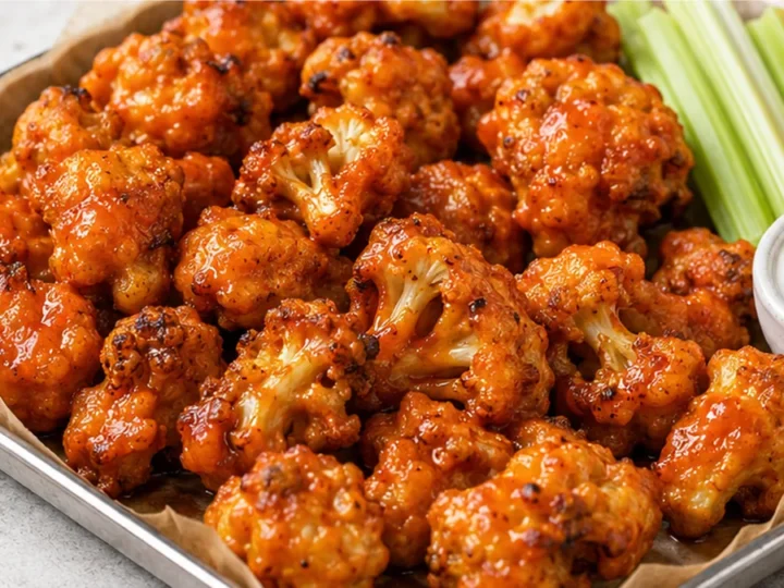 Crispy Vegan Buffalo Cauliflower Wings!
