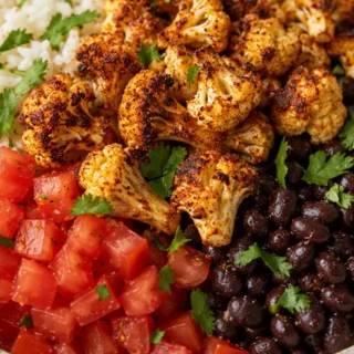 Roasted Cauliflower Burrito Bowls - Cauliflower burrito bowls: enjoy this fresh and satisfying recipe. Roast the cauliflower to perfection for a flavorful, heal