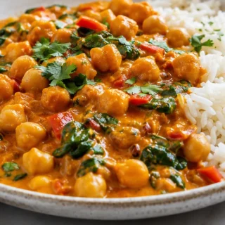️ Creamy Chickpea Curry: Weeknight Obsession! Chickpea curry: master this quick and creamy weeknight meal with spinach and coconut milk. Flavorful, satisfying,