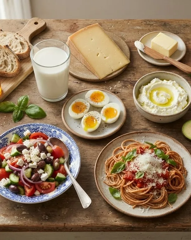 Detail view of what a vegetarian actually eats