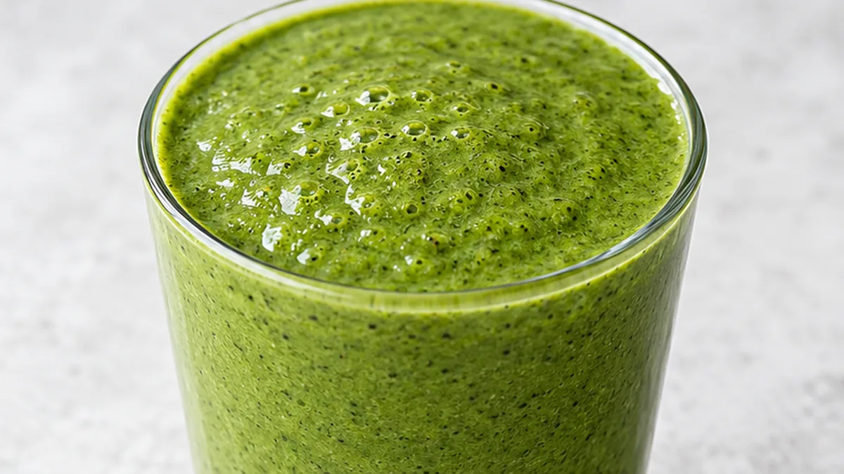 Mean Green Smoothie: Holiday Detox Drink - Green smoothie: blend this bright, nutrient-packed tropical detox drink in minutes. Perfect for a refreshing start or