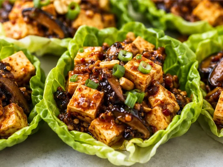 Spicy Mapo Tofu Lettuce Wraps