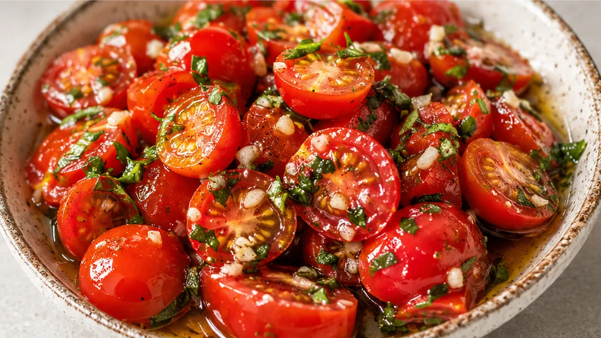 5-Ingredient Marinated Tomatoes: Flavor Explosion! Marinated tomatoes: craft these incredibly flavorful 5-ingredient tomatoes in minutes. Perfect for salads, ap