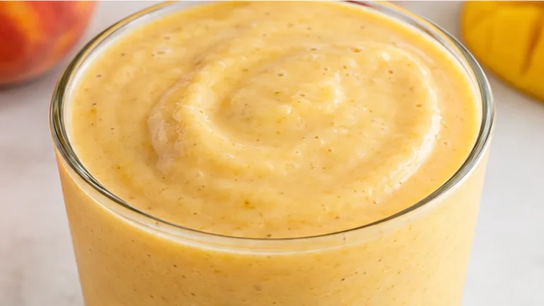 Sip Summer! Creamy Peach Mango Smoothie!