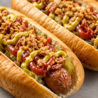 Crispy Air Fryer Plant-Based Hot Dogs!