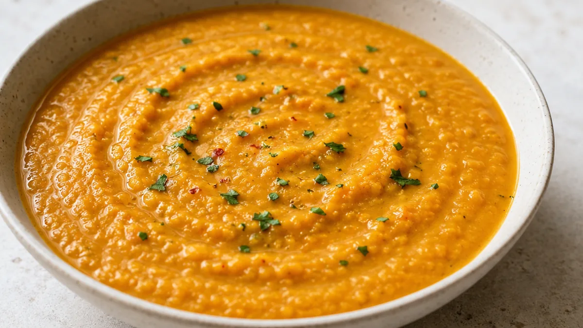 Creamy Red Lentil Puree: Cozy & Delicious! Red lentil puree: whip up this comforting and flavorful dish in under an hour. Perfect for a healthy, satisfying week