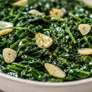 Garlicky Sautéed Spinach: Quick & Healthy Side! - sauteed spinach - Sautéed spinach: stir-fry this bright, garlicky side dish in under 5 minutes. A healthy and