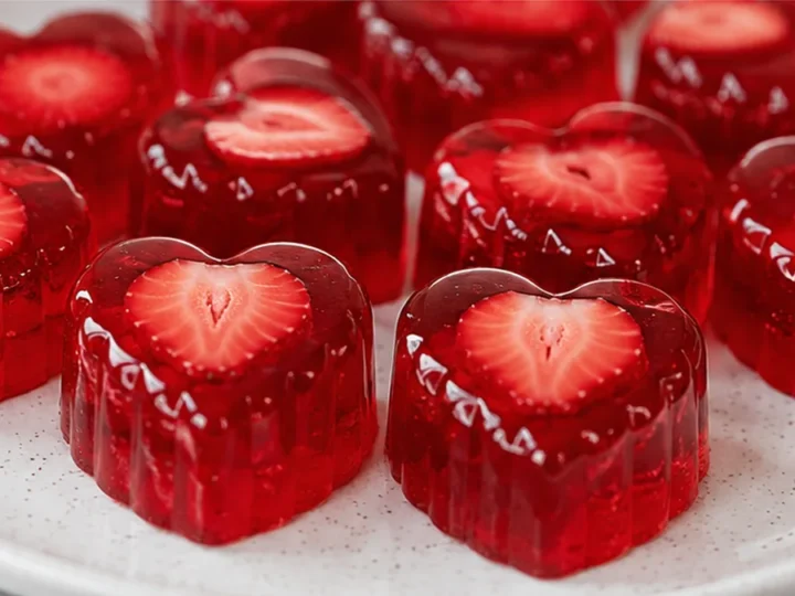 Jiggly Strawberry Jello Hearts