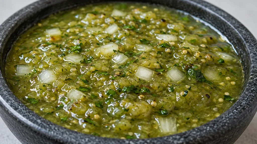 Roasted Tomatillo Salsa: Flavor Explosion! Tomatillo salsa: craft this vibrant, smoky dip by roasting tomatillos, garlic, and onion. Perfect for tacos or as a z