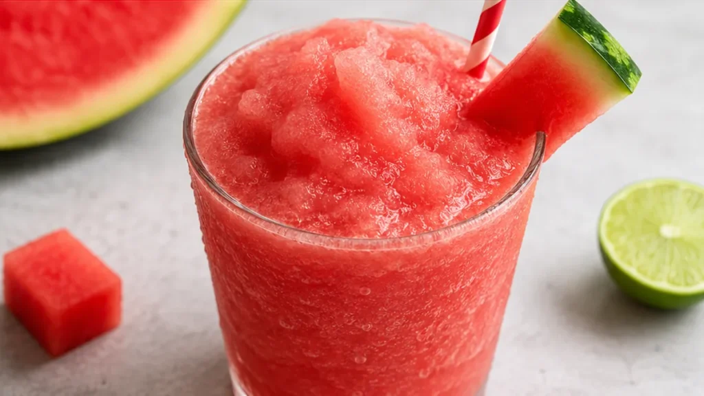 Refreshing Watermelon Slushie - Watermelon slushie: whip up this vibrant, frosty treat in minutes. Perfect for cooling down on hot summer days with just 3 simpl