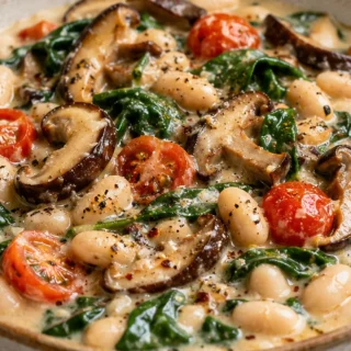 Creamy White Bean & Shiitake Bowl - white bean bowl - White bean bowl: master this hearty, flavorful dish with shiitake mushrooms and fresh spinach. A perfect p