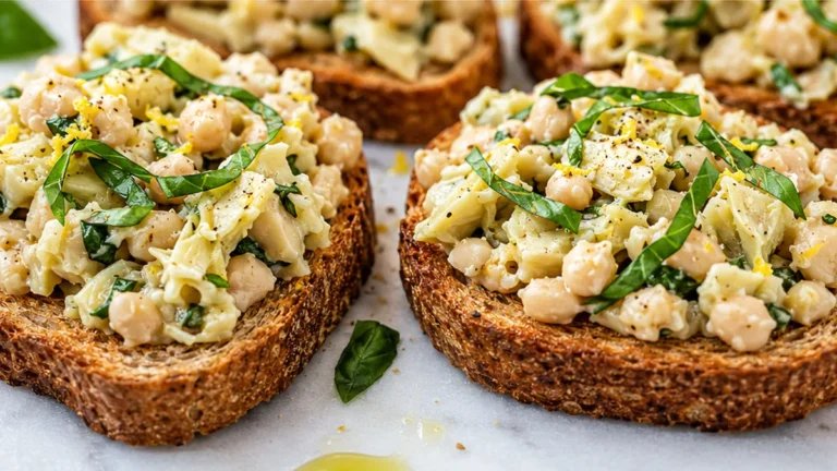 10-Minute White Bean Artichoke Toasts