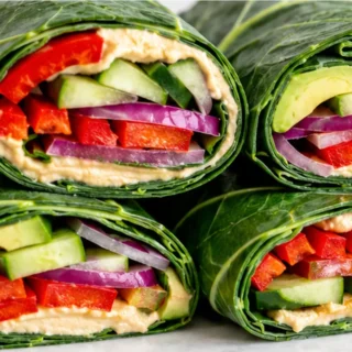 Fresh Collard Wraps: Your New Lunch Obsession! - collard green wraps - Collard green wraps: assemble these fresh, bright Mediterranean-style wraps in minutes. A