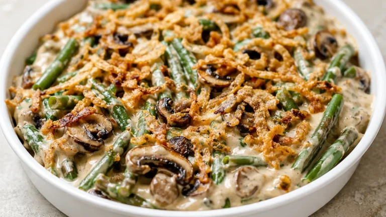Creamy Vegan Green Bean Casserole