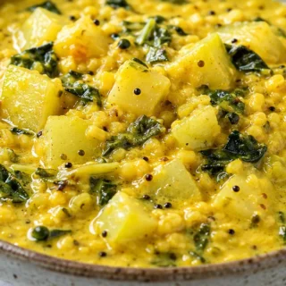 Creamy Kohlrabi Mung Dal Curry - kohlrabi curry