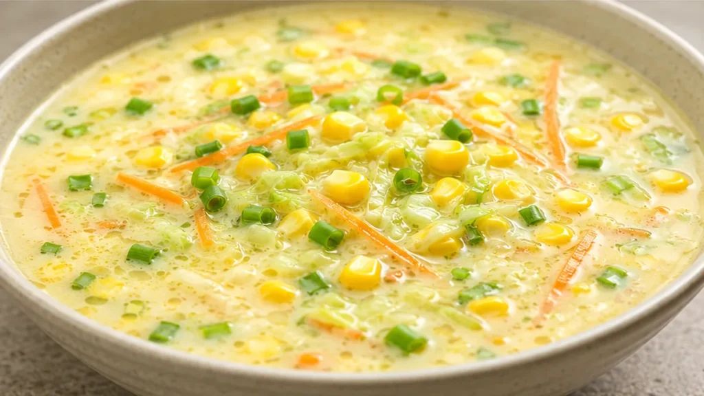 Creamy Sweet Corn Soup - Sweet Corn Soup: cook this comforting and creamy soup in your Instant Pot. Quick, flavorful, and loaded with fresh vegetables for a who