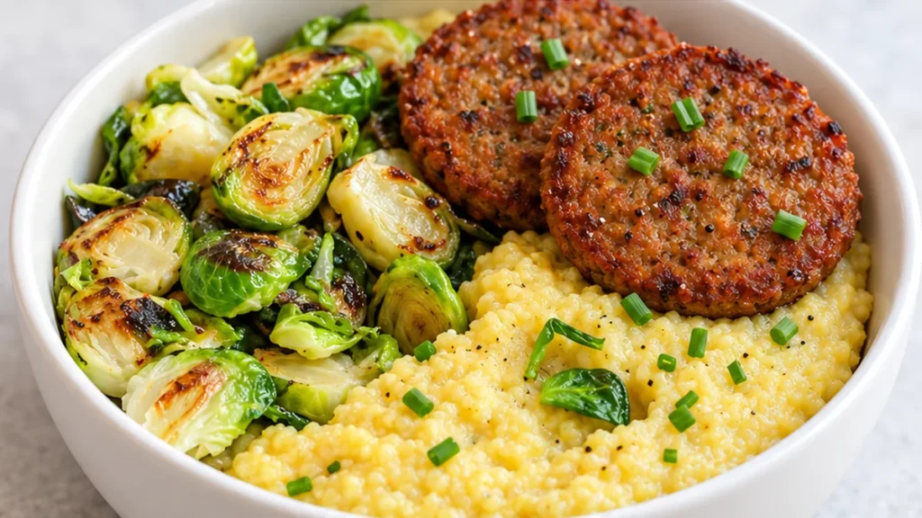 Vegan Grits Breakfast Bowl with Sausage
