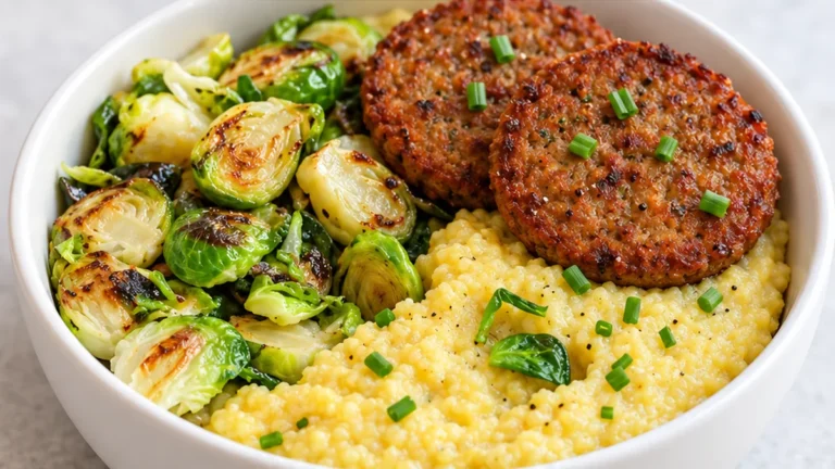 Vegan Grits Breakfast Bowl with Sausage