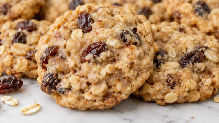 Chewy Vegan Oatmeal Raisin Cookies