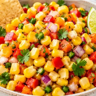 5-Minute Corn Salsa: Fresh & Zesty! - corn salsa with red onion - Corn salsa: prep this fresh side dish in just 5 minutes. Perfect for tacos, grilled meats, or